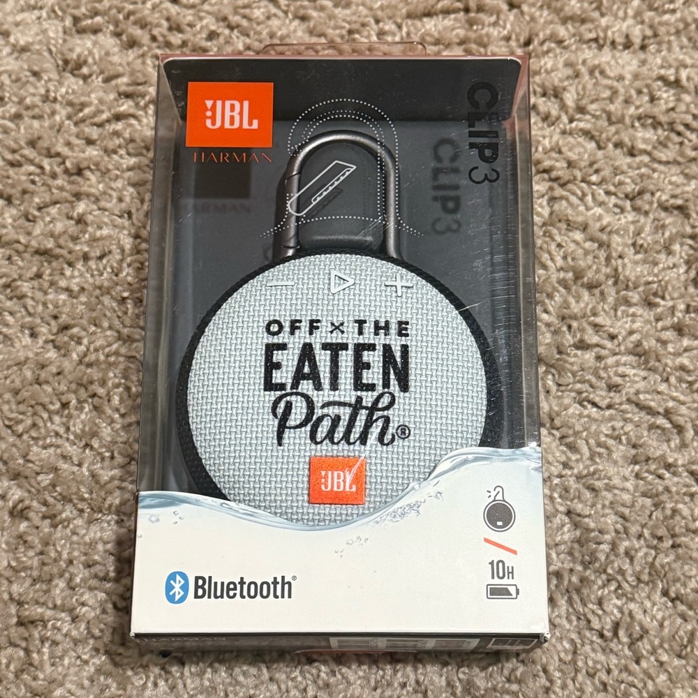 JBL Clip 3 Portable Speaker - Black and White